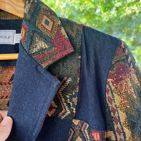 Howard Wolf Women's Vintage Patchwork Western Style Jacket Size 12 - Picture 6 of 9